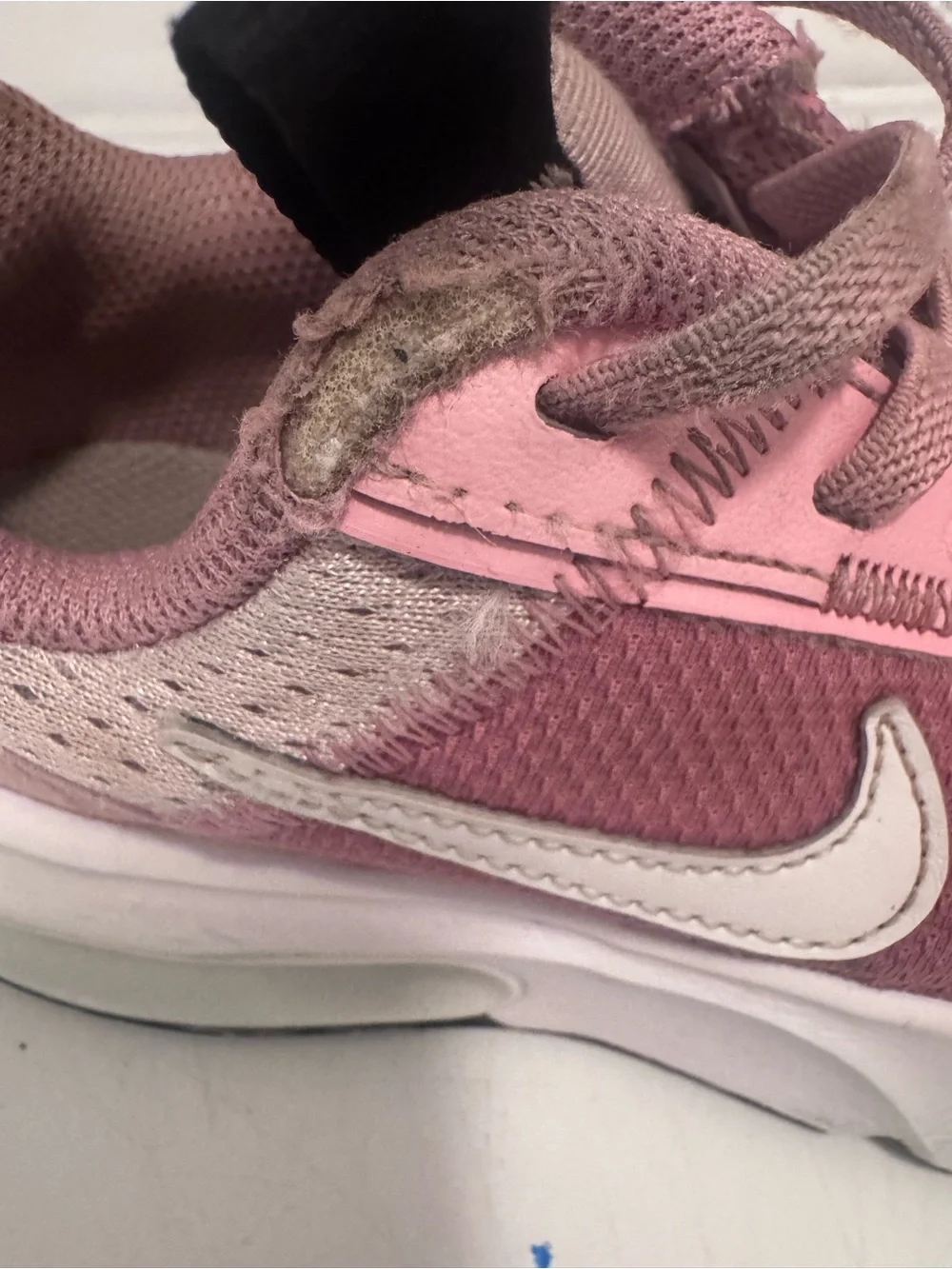 Nike Kids Pink and Black Slip-On Lace Sneakers